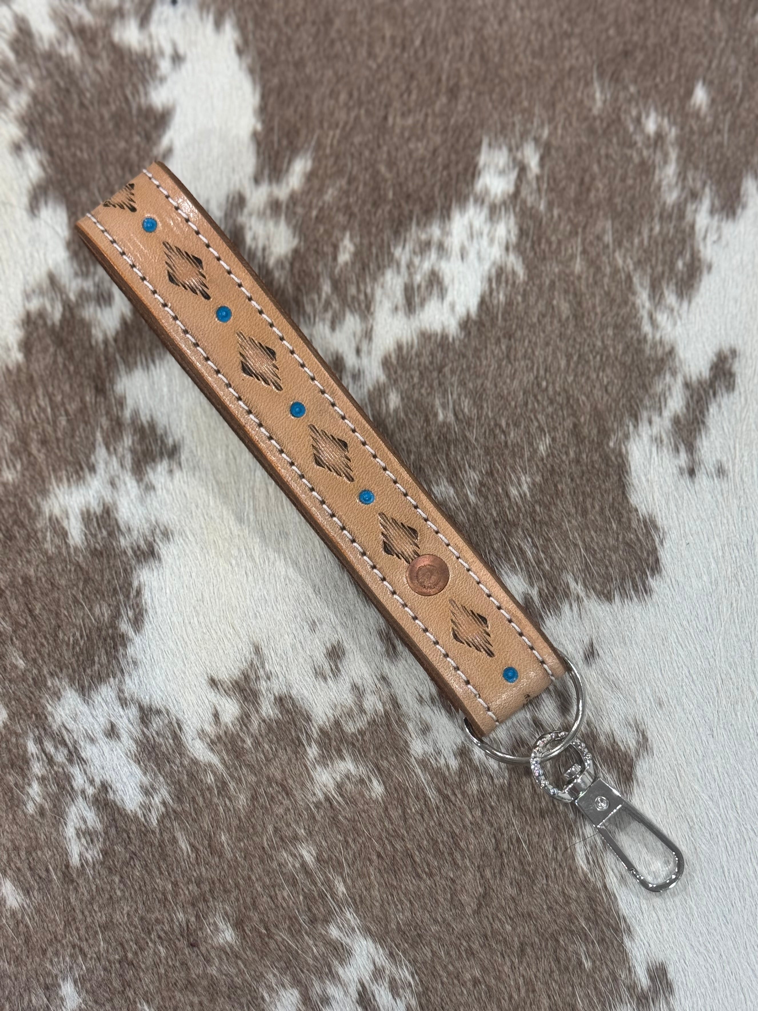 Leather Tooled Keychain