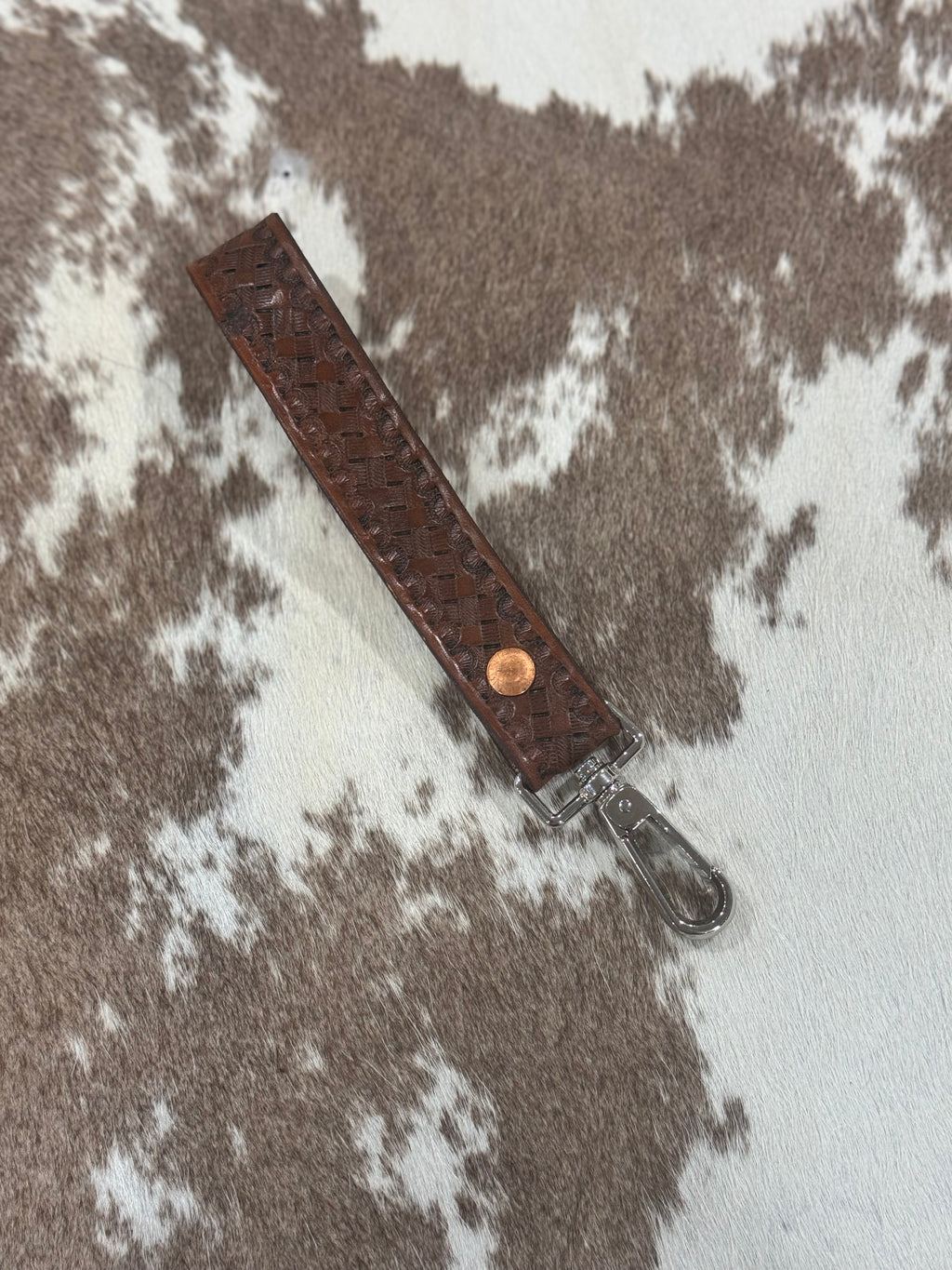 Leather Tooled Keychain