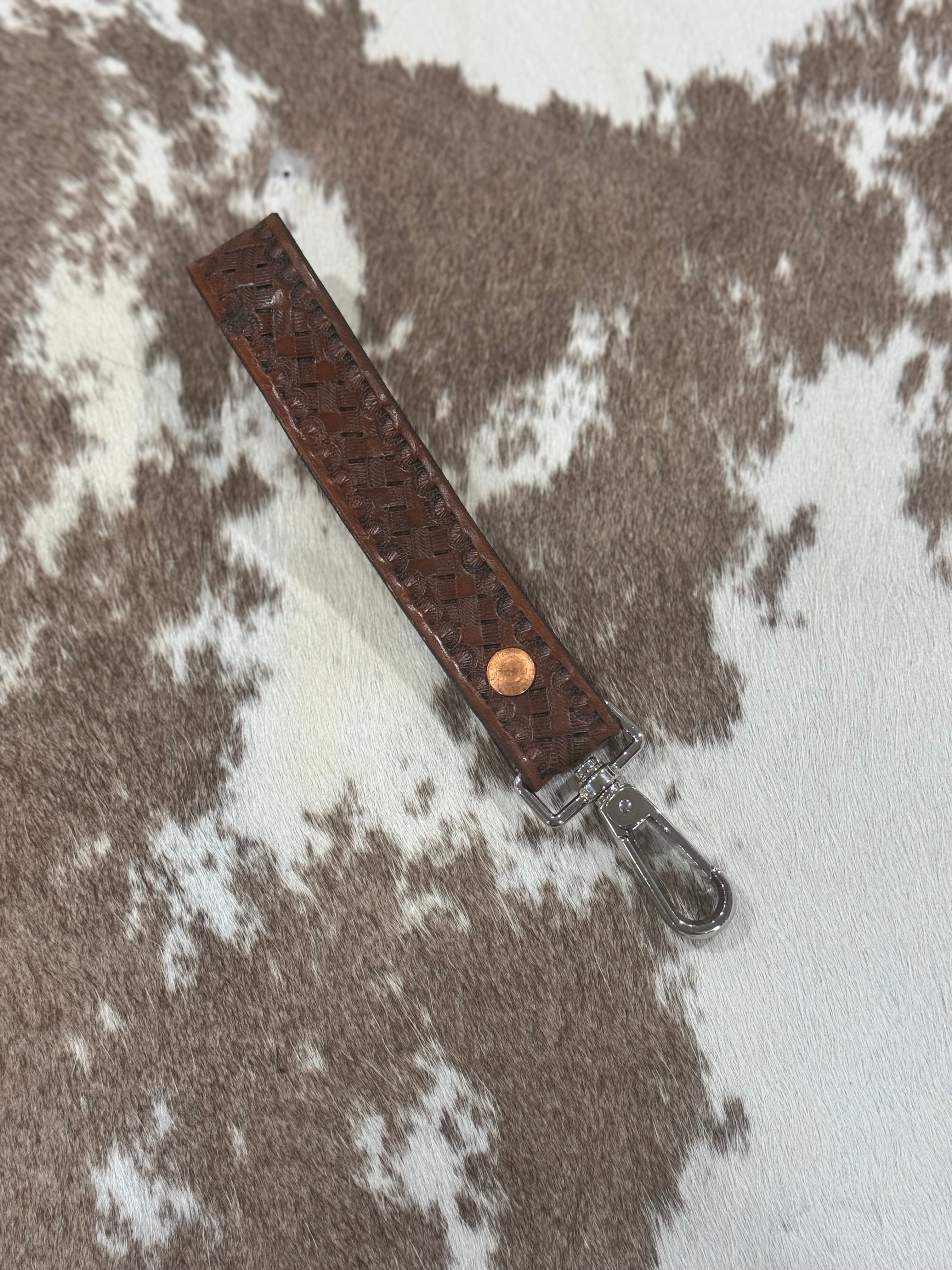 Leather Tooled Keychain
