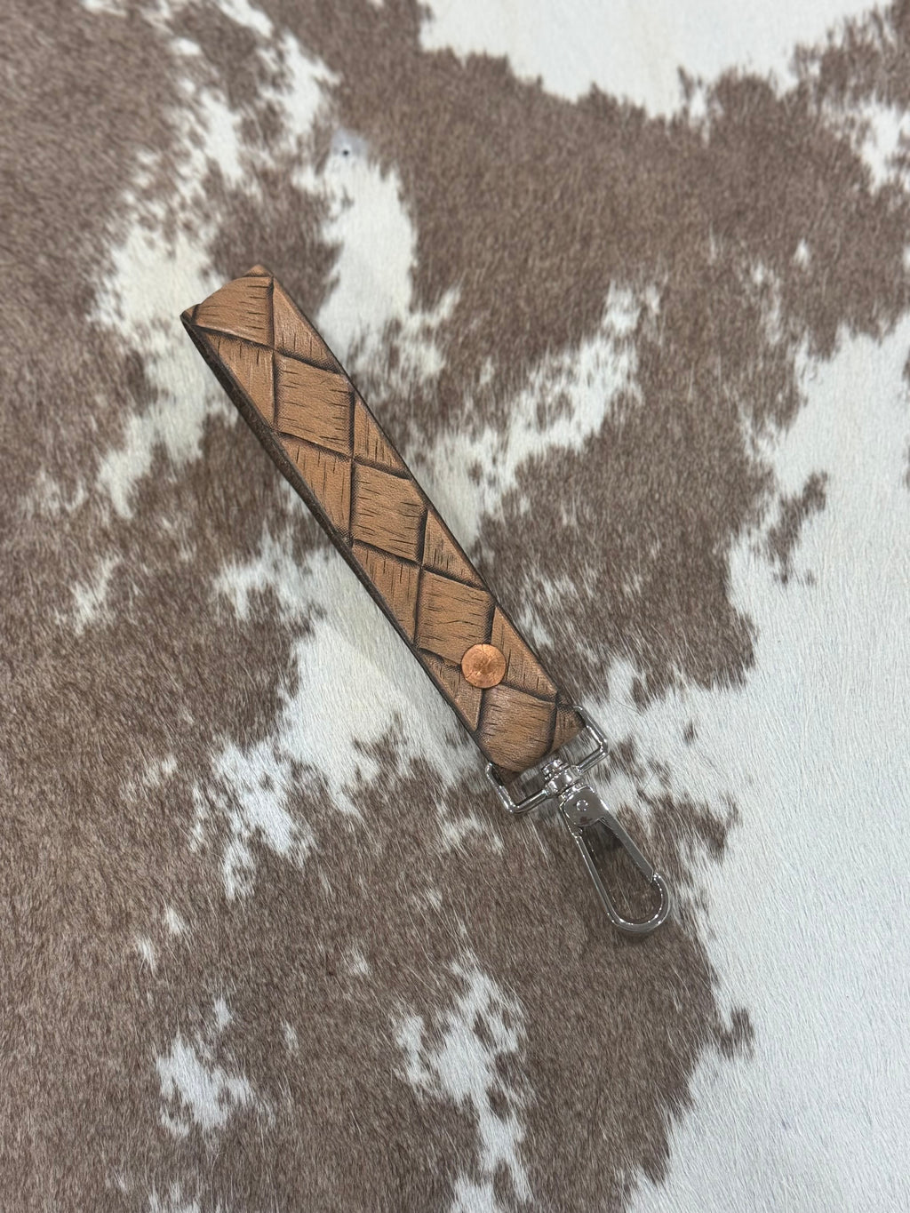 Leather Tooled Keychain