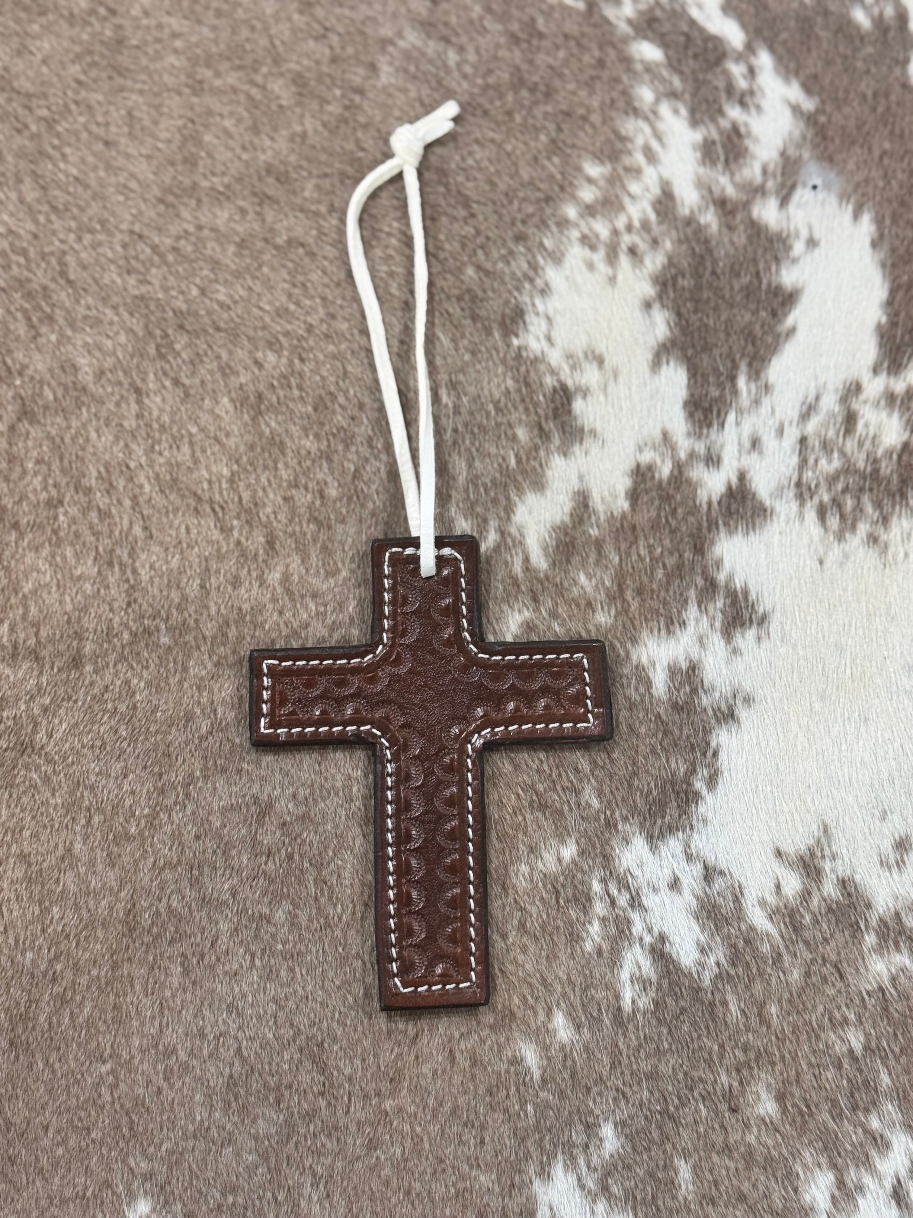 Leather Tooled Cross