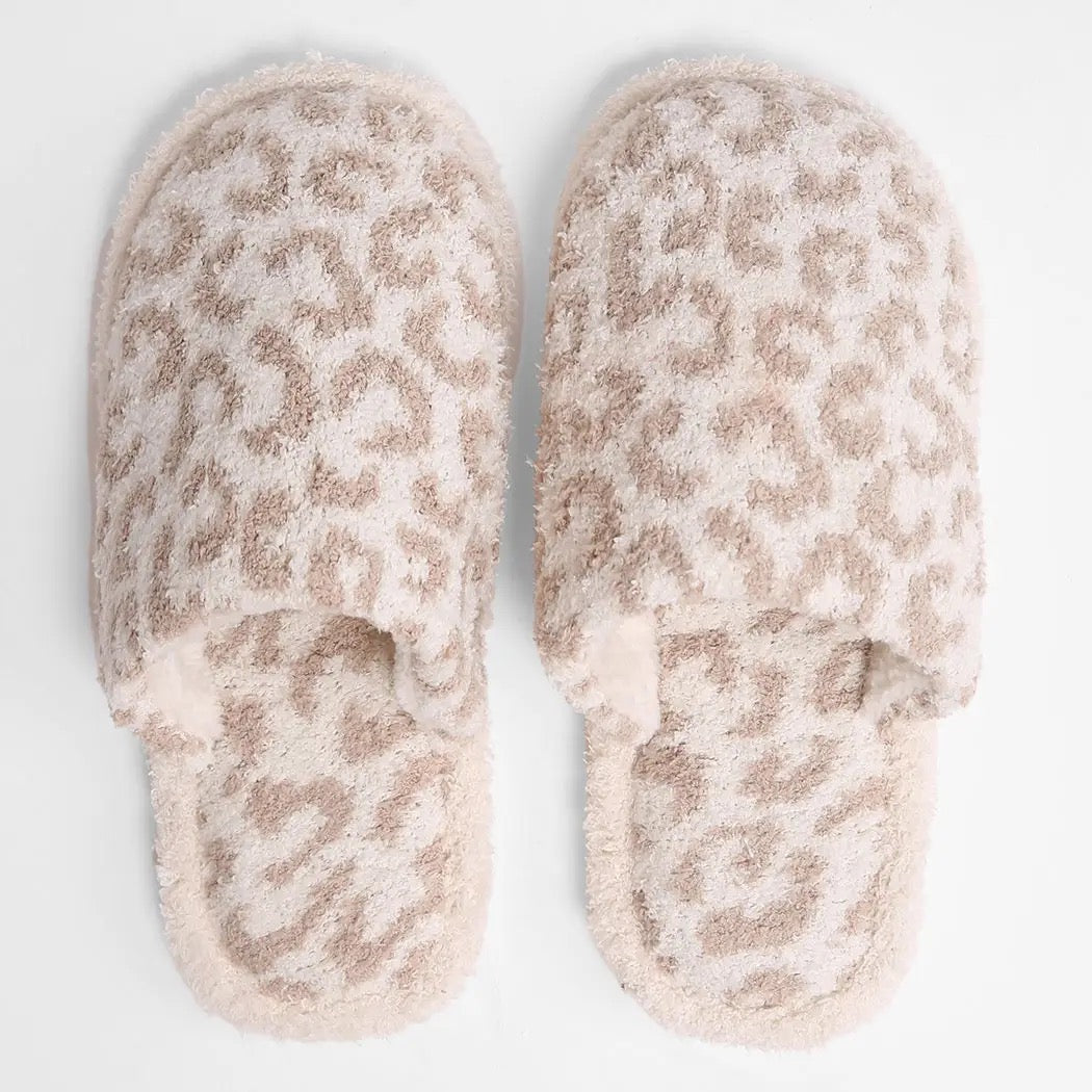 Beige Leopard Slippers