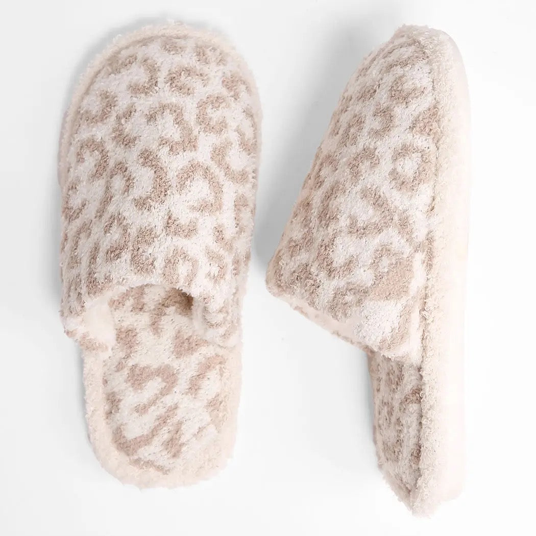 Beige Leopard Slippers